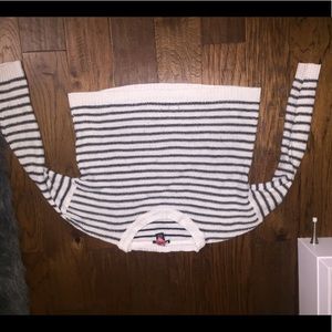 Black and white knit sweater